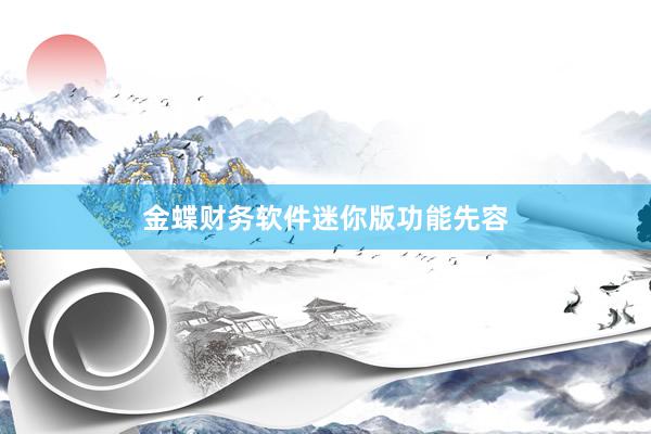 金蝶财务软件迷你版功能先容